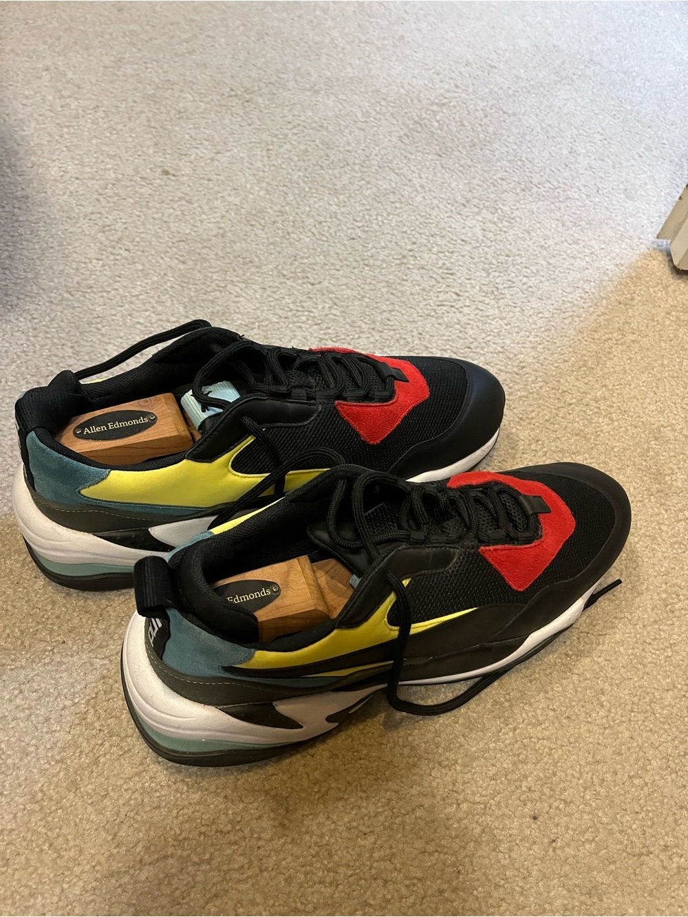 Puma Men's Black Red Yellow Athletic Sneakers